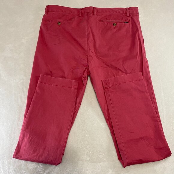 Polo Ralph Lauren Polo Pants Men 36x33 Salmon Pastel Pink Chino Stretch Slim Fit - Picture 7 of 11